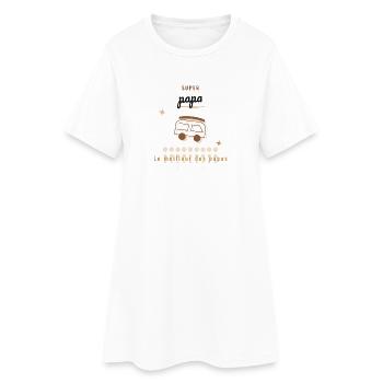 PAPA. FÊTE DES PÈRES. BONNE FÊTE PAPA. BONNE FÊTE - Robe T-shirt Femme - blanc - Devant