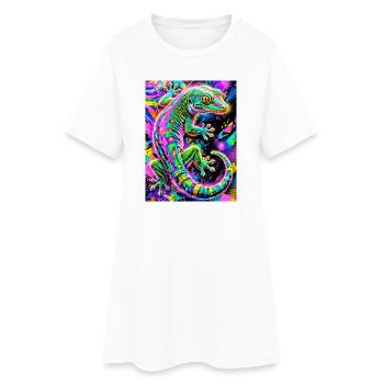 Gecko - Robe T-shirt Femme - blanc - Devant