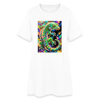 Gecko - Robe T-shirt Femme - blanc - Devant