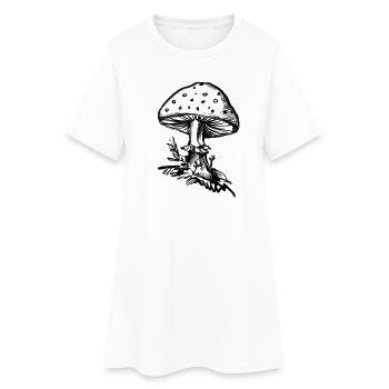 Champignon - Illustration - Robe T-shirt Femme - blanc - Devant