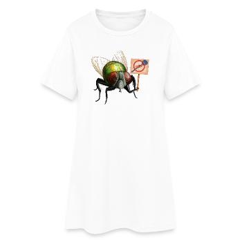Le Manifestant contre les Mouches - Robe T-shirt Femme - blanc - Devant