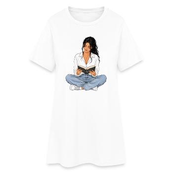 La lecture est mon temps mort – Bücherliebe Booklover - Robe T-shirt Femme - blanc - Devant