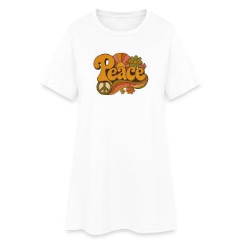 paix - Robe T-shirt Femme - blanc - Devant