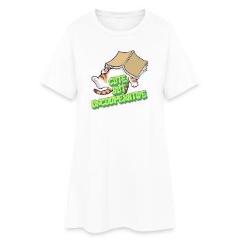 Chat mignon mais peu coopératif - Robe T-shirt Femme - blanc - Devant