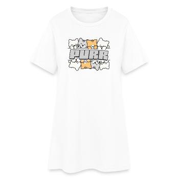 Logo de l’équipe de chats - Robe T-shirt Femme - blanc - Devant