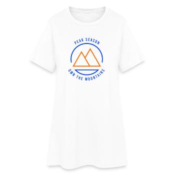 Saison de pointe Posséder les montagnes Bleu/Orange - Robe T-shirt Femme - blanc - Devant