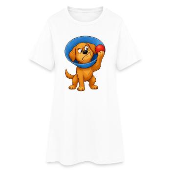 Grumpy Dog Cone Of Shame - Robe T-shirt Femme - blanc - Devant