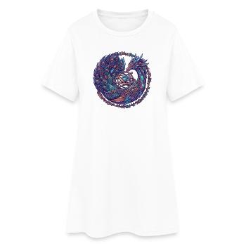 Phénix Cosmique dans le Cercle des Étoiles - Robe T-shirt Femme - blanc - Devant
