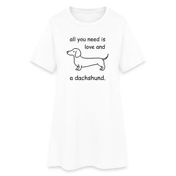 Tout ce qu’il vous faut, c’est de l’amour et du teckel – bande dessinée - Robe T-shirt Femme - blanc - Devant