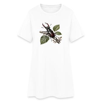 Lucane cerf volant sur branche  - Robe T-shirt Femme - blanc - Devant