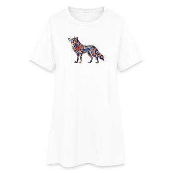 Jeu Patchwork Wolf Colors - Robe T-shirt Femme - blanc - Devant