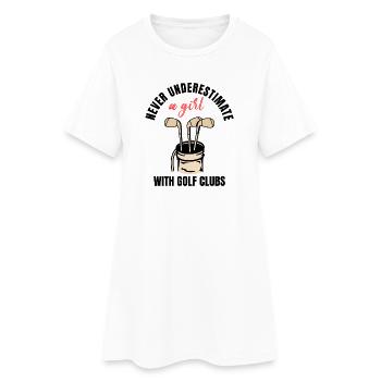 Pouvoir féminin du golf - Robe T-shirt Femme - blanc - Devant