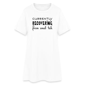 En train de se remettre de la conversation banale, Black - Robe T-shirt Femme - blanc - Devant