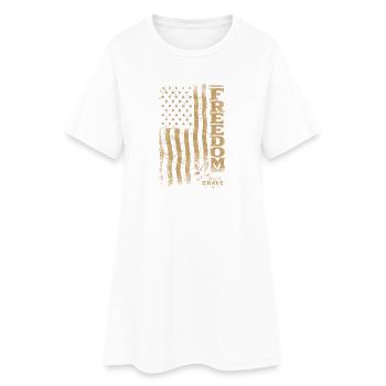 Art du drapeau Freedom Grunge - Robe T-shirt Femme - blanc - Devant