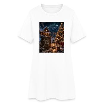 La magie de Noël En famille, être ensemble, ça compte pour l’amour - Robe T-shirt Femme - blanc - Devant