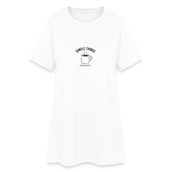 Simple Things Good Coffee – Kaffee Design - Robe T-shirt Femme - blanc - Devant
