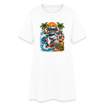 Noah surfeur Requin 10e anniversaire - Robe T-shirt Femme - blanc - Devant