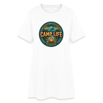 Camp Life – Camping & Outdoor Adventure Design - Robe T-shirt Femme - blanc - Devant
