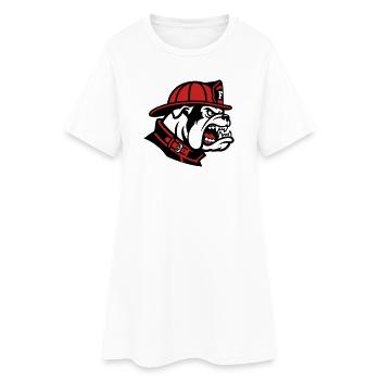 Mascotte du Bulldog des pompiers - Robe T-shirt Femme - blanc - Devant