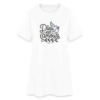 Dieu est amour 🕊️ | 1 Jean 4:8 - Robe T-shirt Femme - blanc - Devant