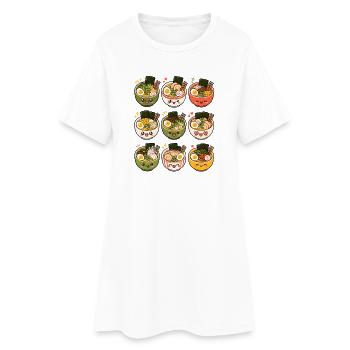 Kawaii Ramen | Cuisine japonaise - Robe T-shirt Femme - blanc - Devant