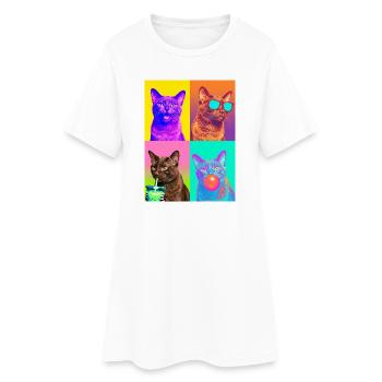 Chats Havana Cat - Robe T-shirt Femme - blanc - Devant