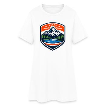 Bouclier du Lever du Soleil de la Montagne - Robe T-shirt Femme - blanc - Devant