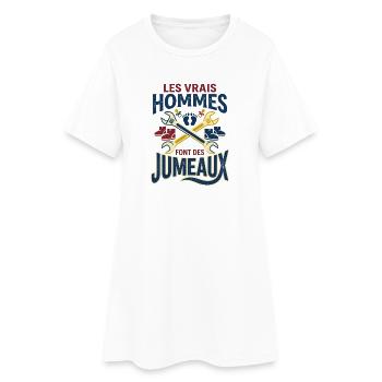 Vrais Hommes Font Des Jumeaux Papa Mécanicien - Robe T-shirt Femme - blanc - Devant