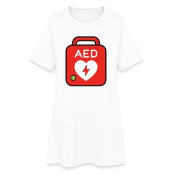 Défibrillateur AED - Robe T-shirt Femme - blanc - Devant
