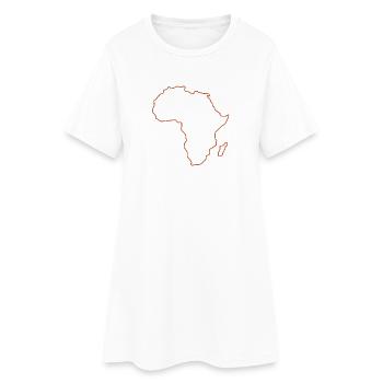Karte von Afrika - Frauen T-Shirt-Kleid - Weiß - Vorne