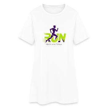 Neon Run – Gesundheit & Fitness - Frauen T-Shirt-Kleid - Weiß - Vorne