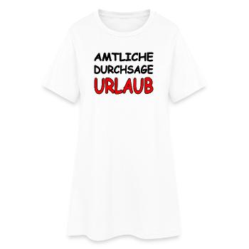 Urlaub - Frauen T-Shirt-Kleid - Weiß - Vorne