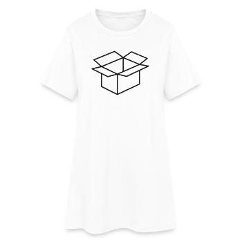 Symbol der Karton-Linie öffnen - Frauen T-Shirt-Kleid - Weiß - Vorne