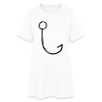 Angelhaken handgezeichnet - Frauen T-Shirt-Kleid - Weiß - Vorne