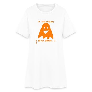 Orange Halloween Ghost Code – lustiger Programmierer-Gif - Frauen T-Shirt-Kleid - Weiß - Vorne