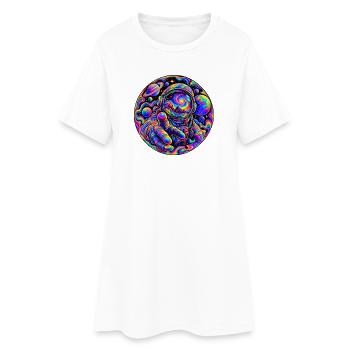 Astronaut - Frauen T-Shirt-Kleid - Weiß - Vorne
