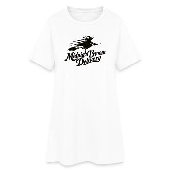 Mitternachtsbesen Lieferung - Frauen T-Shirt-Kleid - Weiß - Vorne