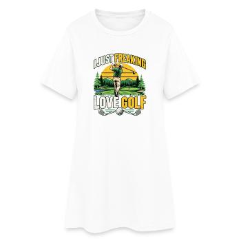 Golfspieler Golf Golfer Geschenke - Frauen T-Shirt-Kleid - Weiß - Vorne
