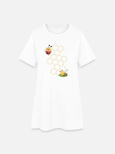 Bee - Frauen T-Shirt-Kleid - Weiß