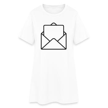 Offenes Buchstabenzeilen-Symbol - Frauen T-Shirt-Kleid - Weiß - Vorne
