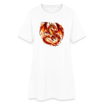 Inferno-Feuerdrache - Frauen T-Shirt-Kleid - Weiß - Vorne