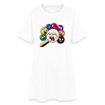 Lustige Billard Motive - Sports-Bar Bilder - Frauen T-Shirt-Kleid - Weiß - Vorne