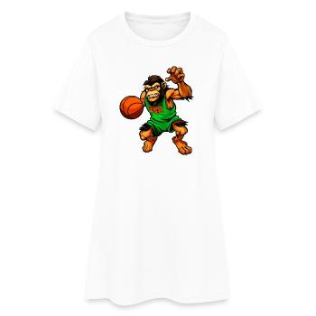 Schimpansen Basketballerin / Basketball Affe - Frauen T-Shirt-Kleid - Weiß - Vorne