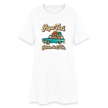 Papa-Taxi Fahrten bis 23 Uhr - Frauen T-Shirt-Kleid - Weiß - Vorne