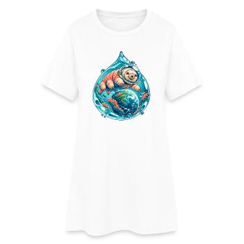 Kleine Tardigrade Kosmische Reise - Frauen T-Shirt-Kleid - Weiß - Vorne