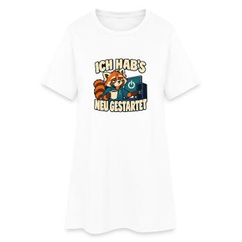 Ich hab’s neu gestartet – IT-Support Admin Spruch - Frauen T-Shirt-Kleid - Weiß - Vorne