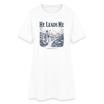 Psalm 23 Hirten-christliches Design - Frauen T-Shirt-Kleid - Weiß - Vorne