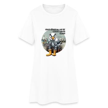 Böse Möwen - Leute schubsen - Frauen T-Shirt-Kleid - Weiß - Vorne