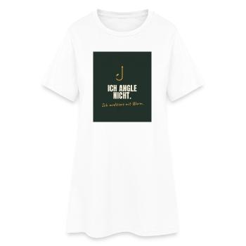Angeln - Frauen T-Shirt-Kleid - Weiß - Vorne