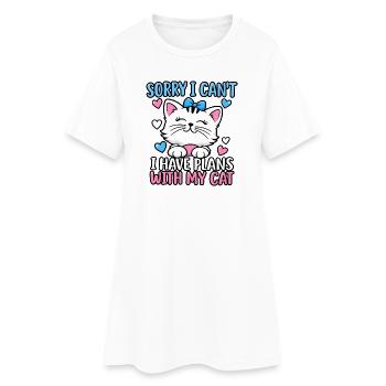Katzenliebhaber Katzenmama Haustiereltern Kätzchenkunst - Frauen T-Shirt-Kleid - Weiß - Vorne